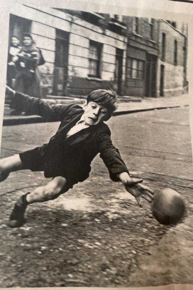 Rodger Mayne - Photo. 'Goalie, Brindley Road, 1956.' 